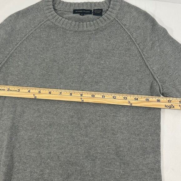 Jeanne Pierre Gray Crewneck Sweater Raglan Sleeve Rib Knit Trim Womens S - Picture 6 of 8